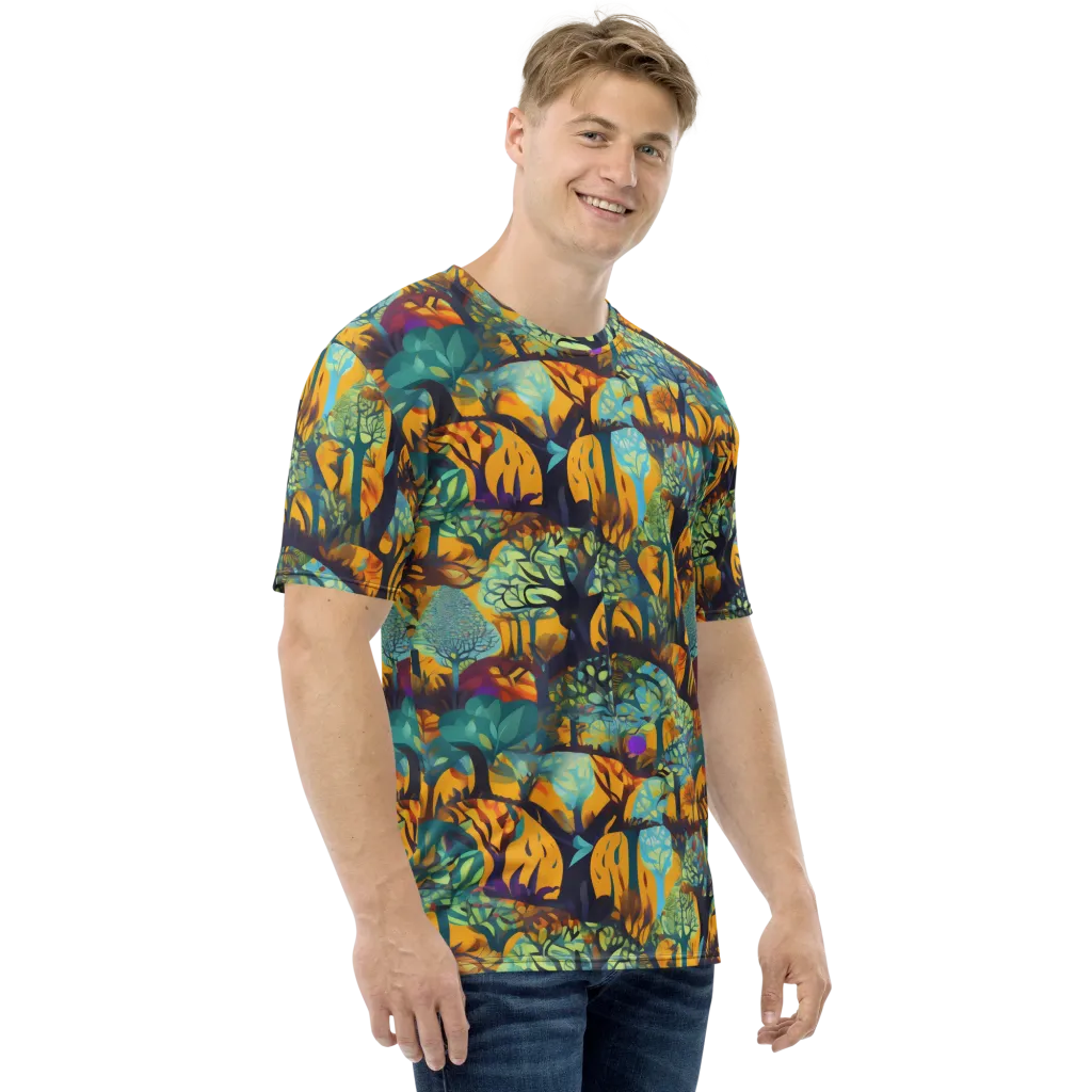 Saffron Canopy on Men's Crew Neck T-Shirt — Right