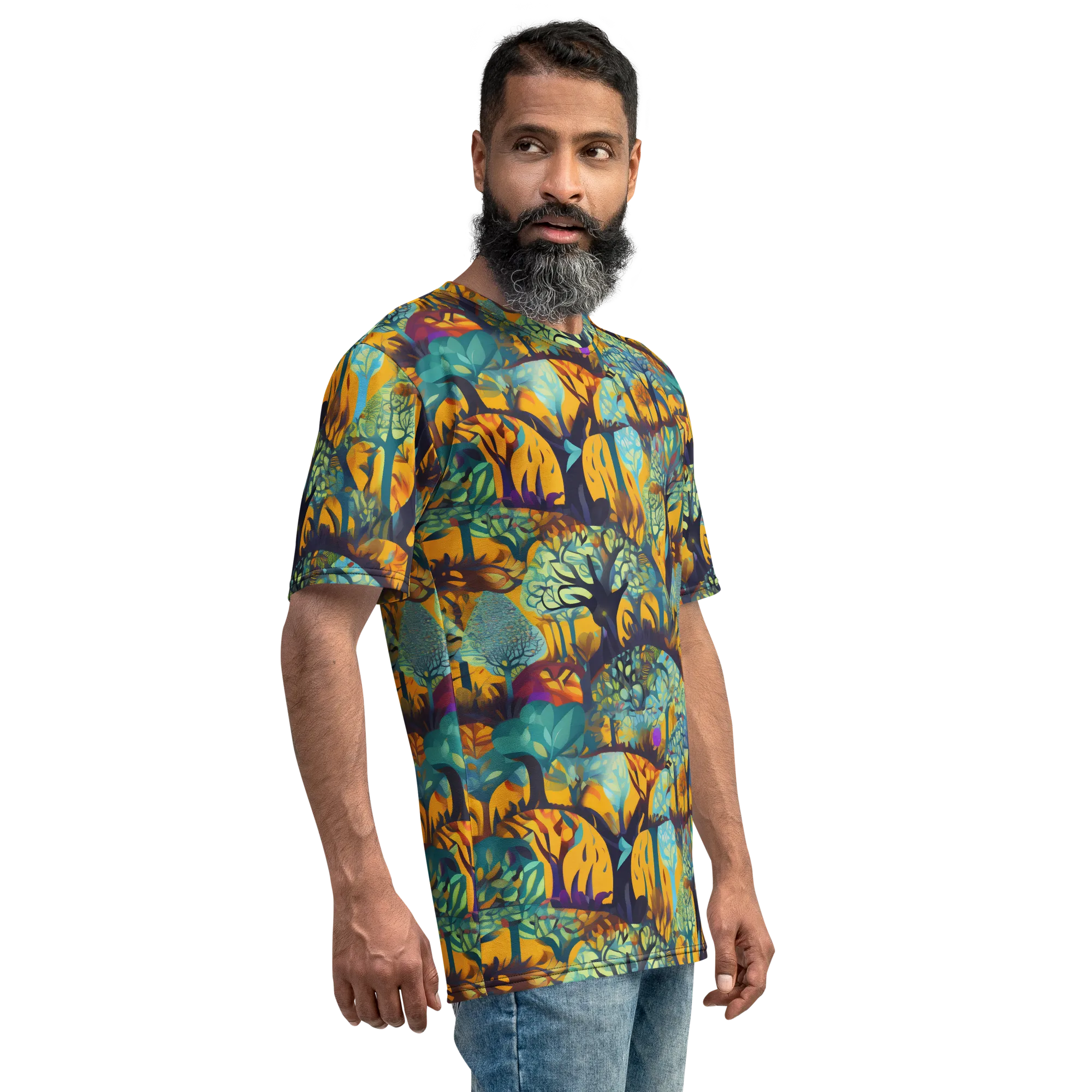 Saffron Canopy on Men's Crew Neck T-Shirt — Right
