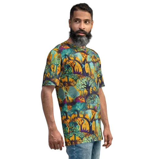 Saffron Canopy on a Men's Crew Neck T-Shirt
