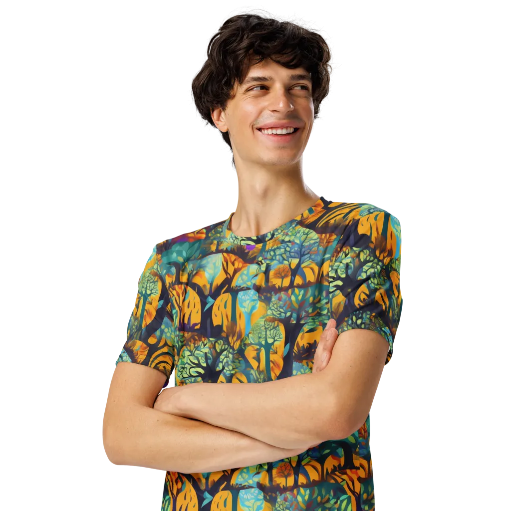 Saffron Canopy on Men's Crew Neck T-Shirt — Left Front