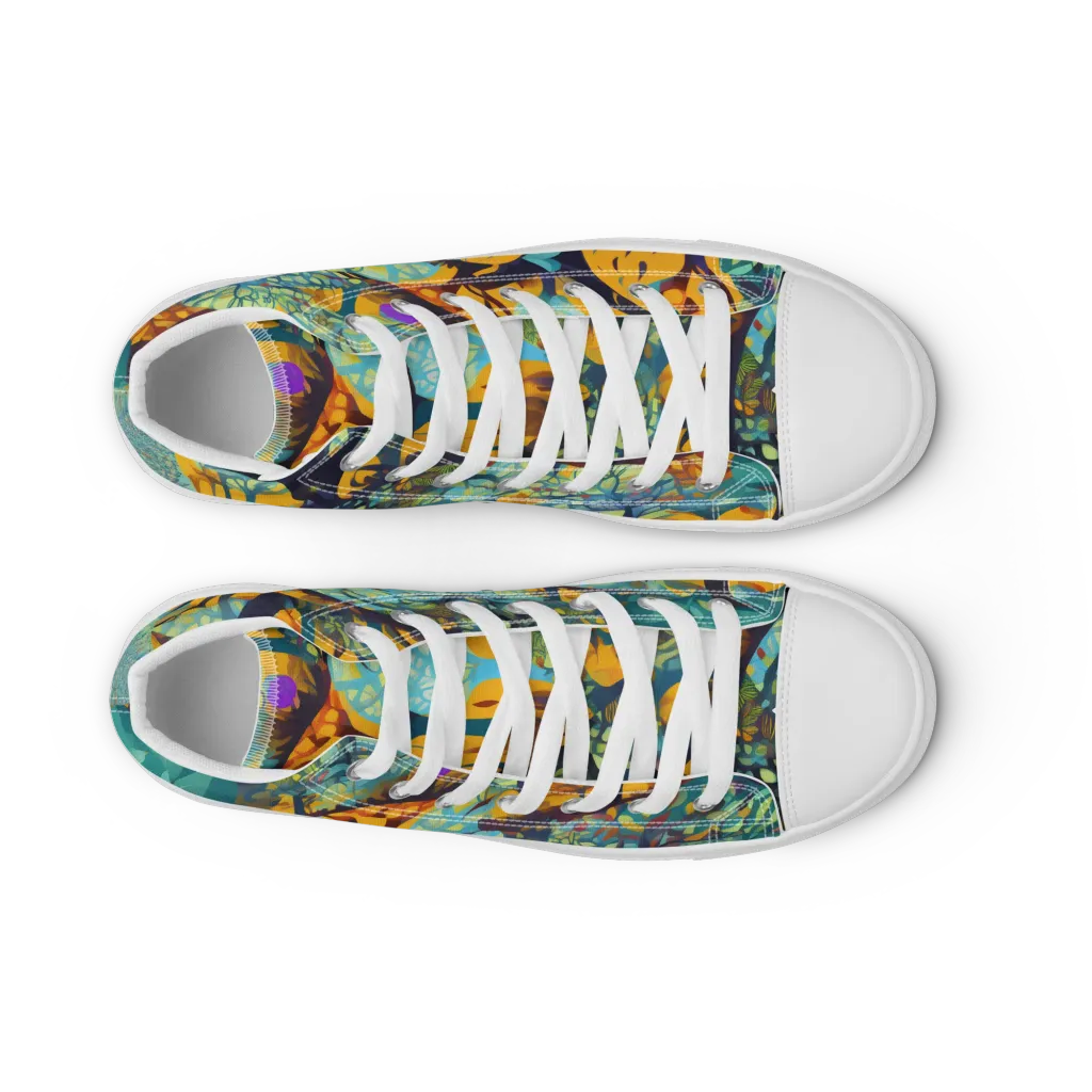 Saffron Canopy on Men's High Top Canvas Shoes — Front