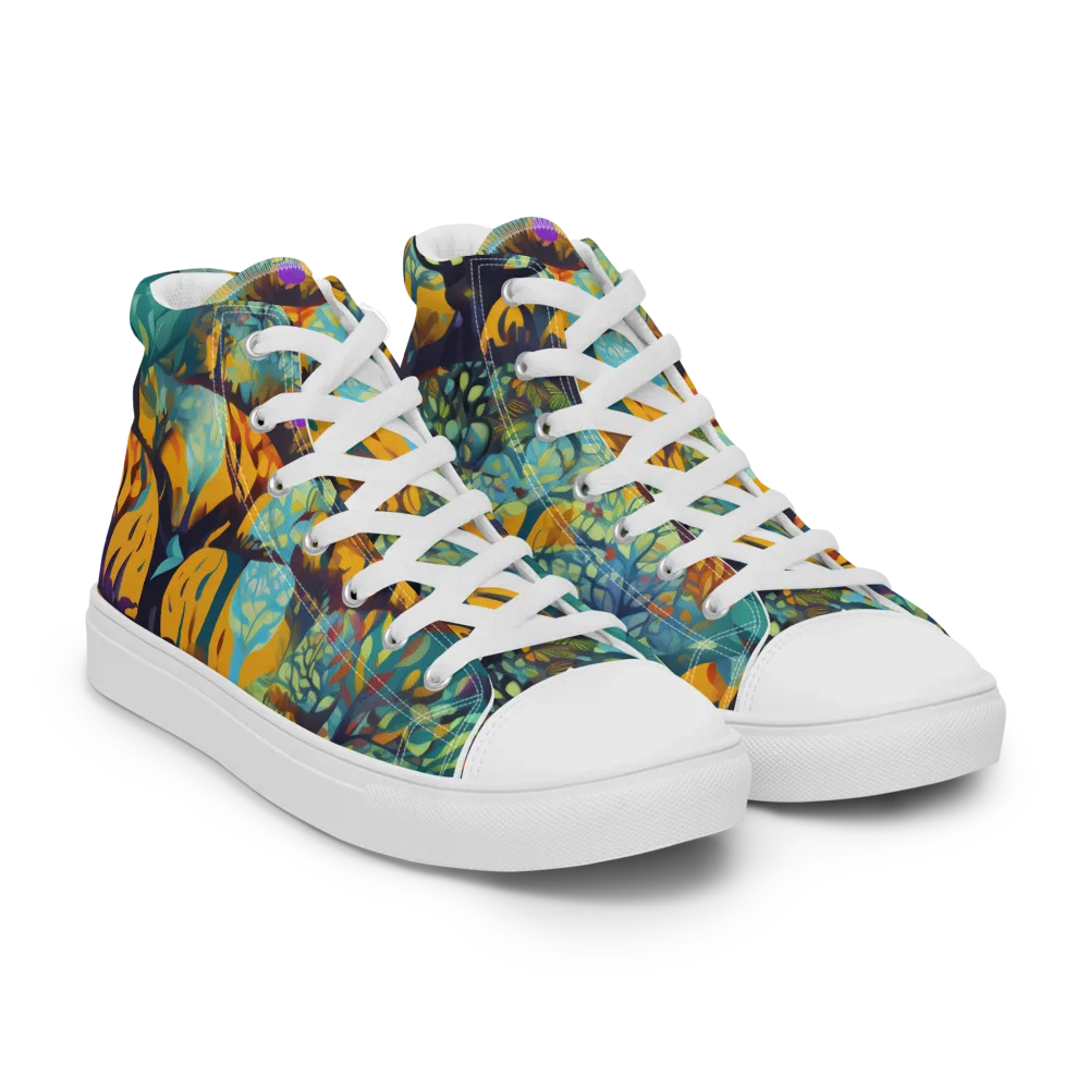 Saffron Canopy on Men's High Top Canvas Shoes — Right Front