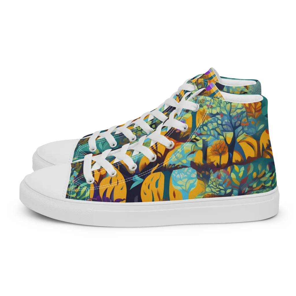 Saffron Canopy on Men's High Top Canvas Shoes — Left