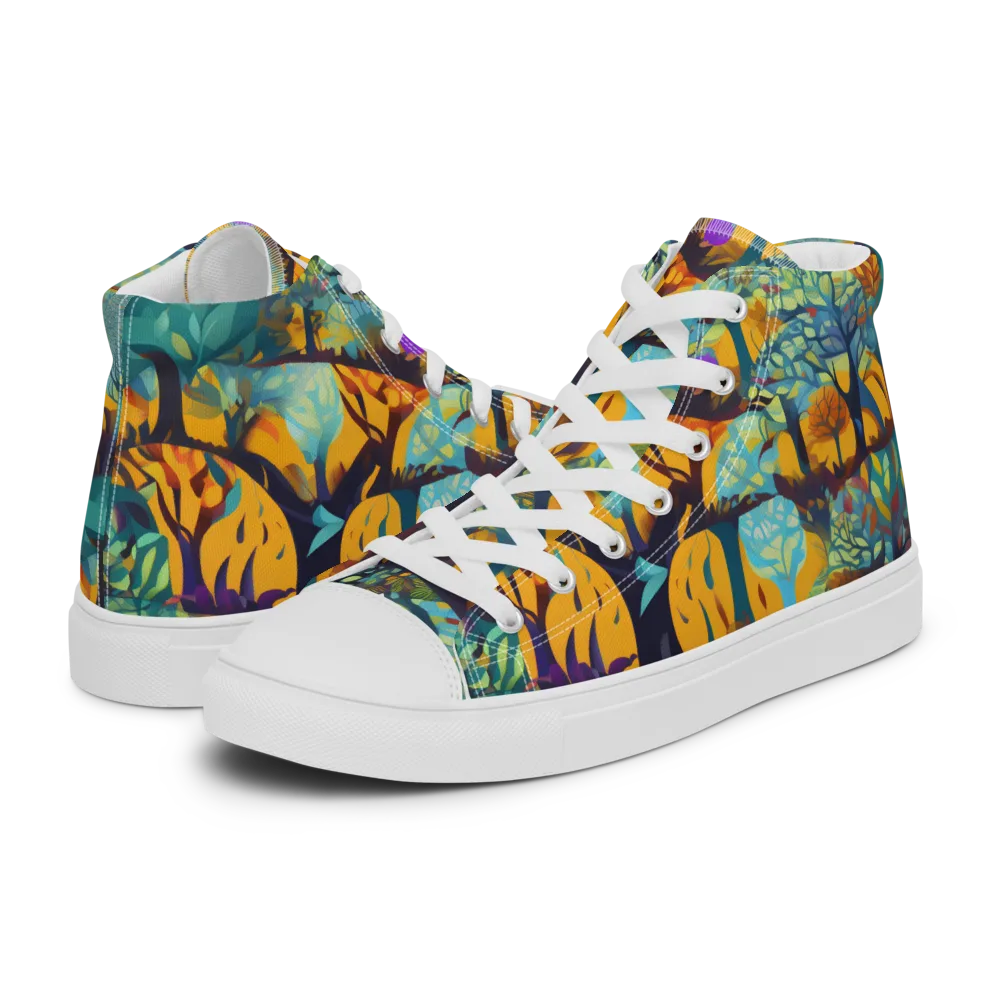 Saffron Canopy on Men's High Top Canvas Shoes — Left