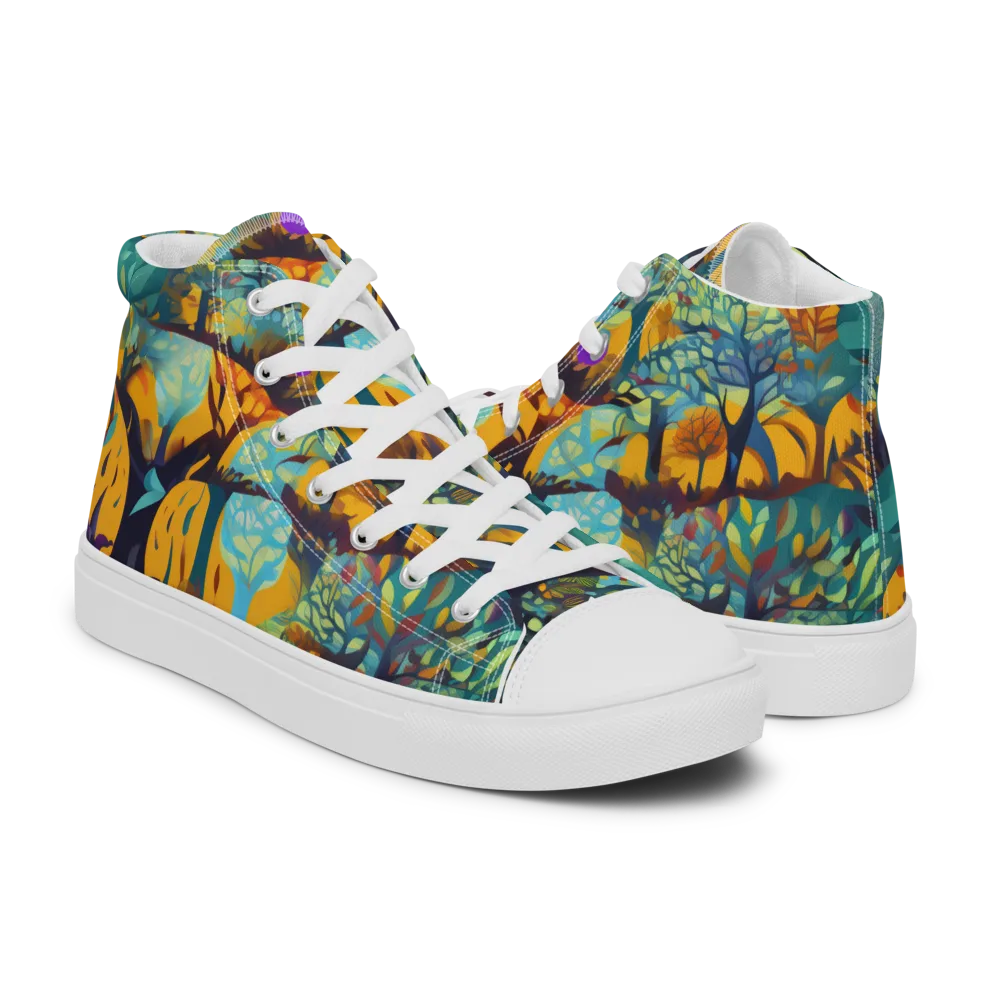 Saffron Canopy on Men's High Top Canvas Shoes — Right