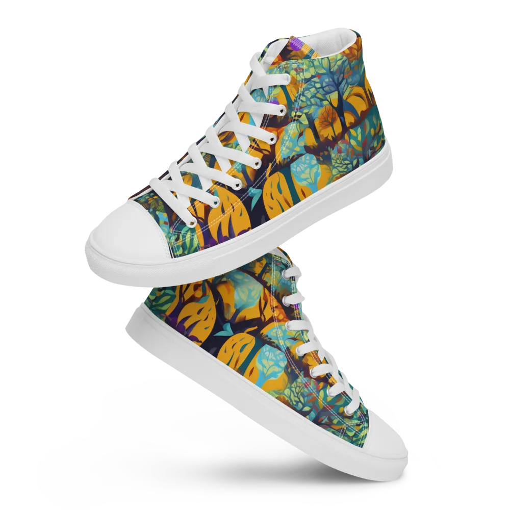 Saffron Canopy on Men's High Top Canvas Shoes — Front