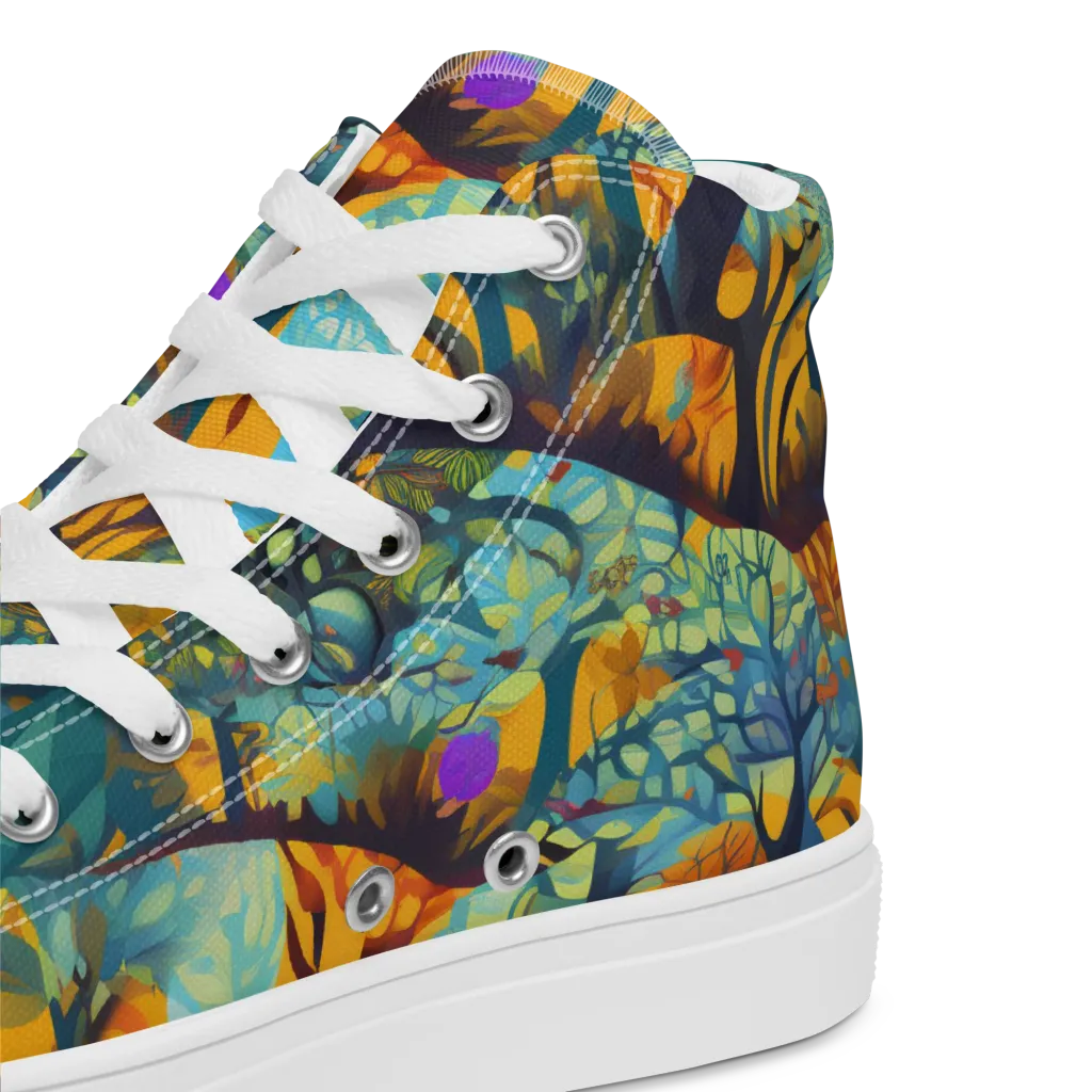 Saffron Canopy on Men's High Top Canvas Shoes — Product details 2