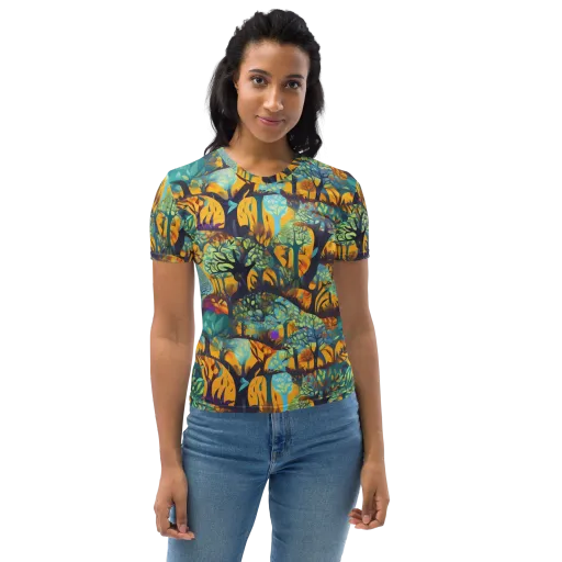 Saffron Canopy on a Women's Crew Neck T-Shirt