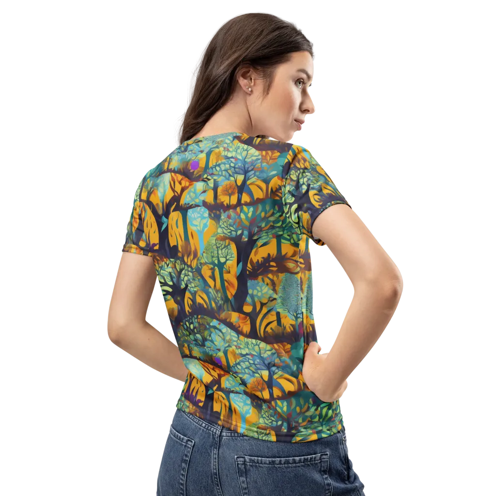 Saffron Canopy on Women's Crew Neck T-Shirt — Back