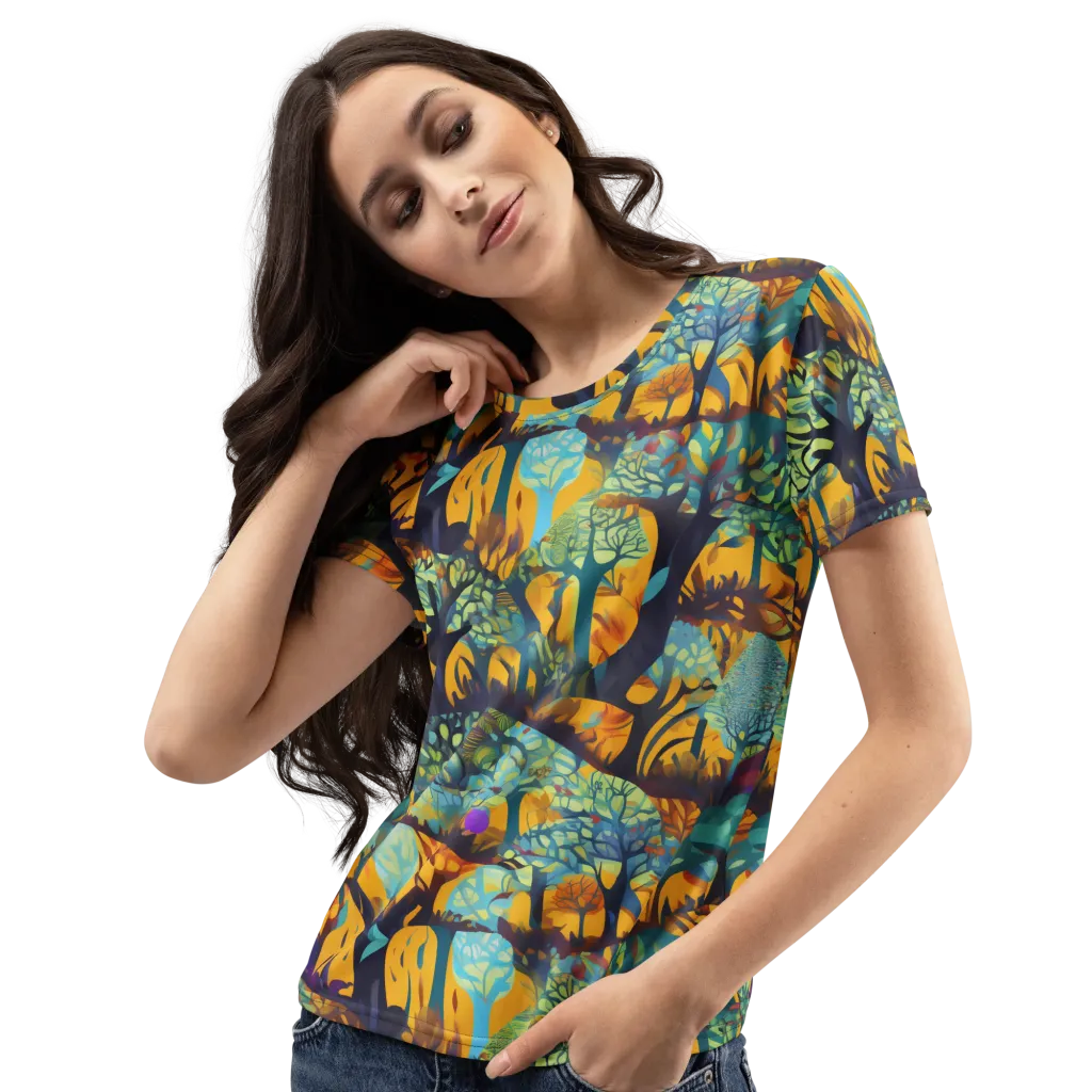 Saffron Canopy on Women's Crew Neck T-Shirt — Left Front