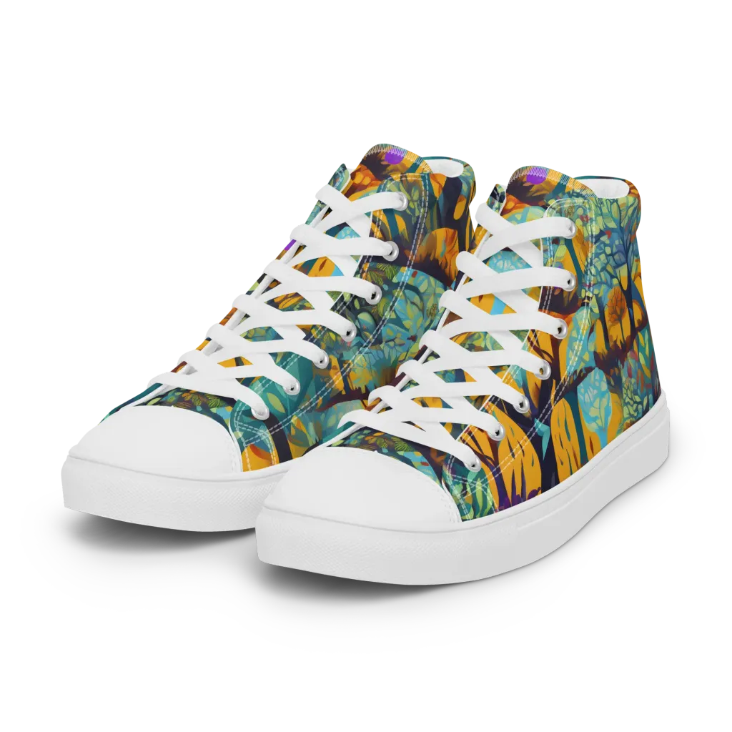 Saffron Canopy on Women's High Top Canvas Shoes — Left Front