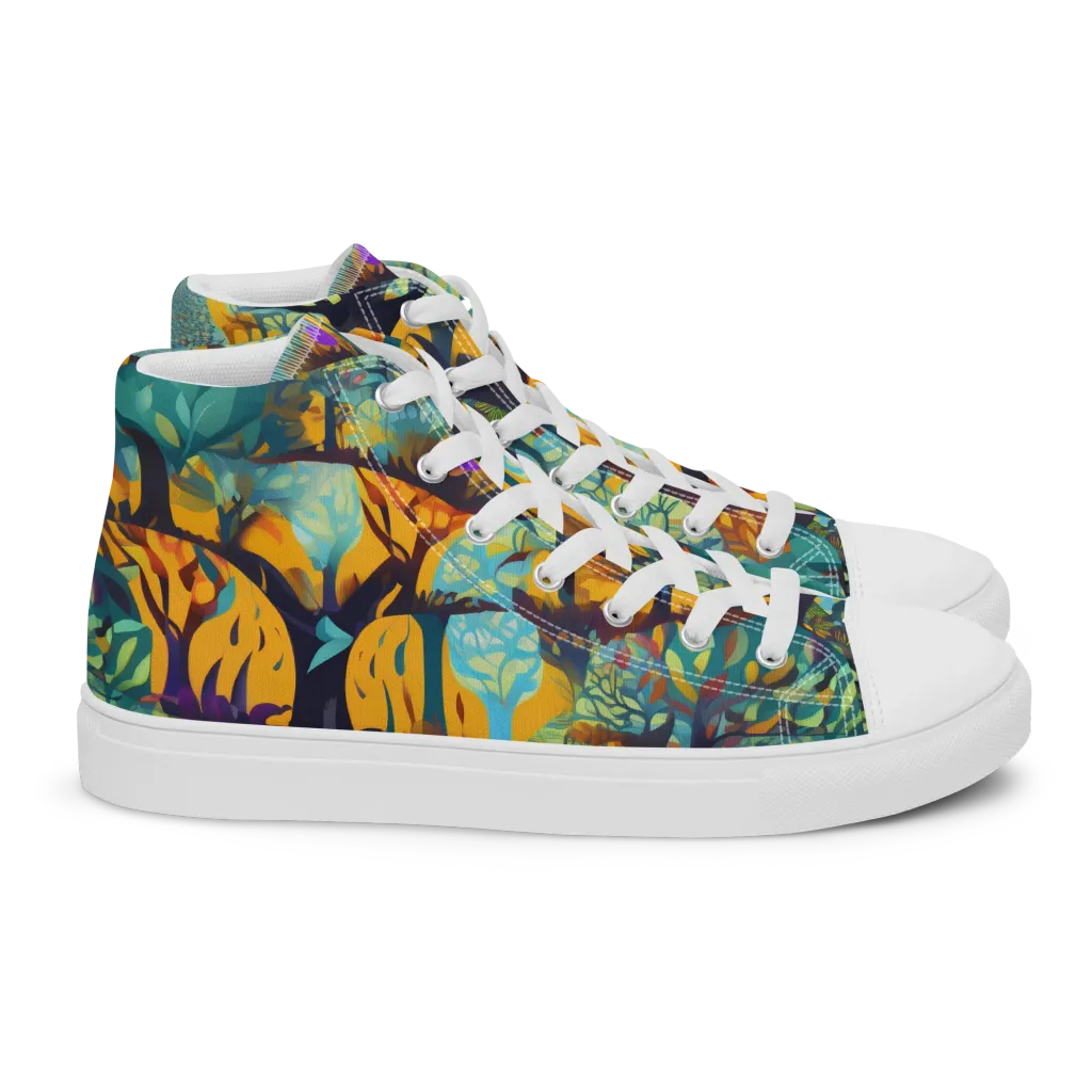 Saffron Canopy on Women's High Top Canvas Shoes — Right