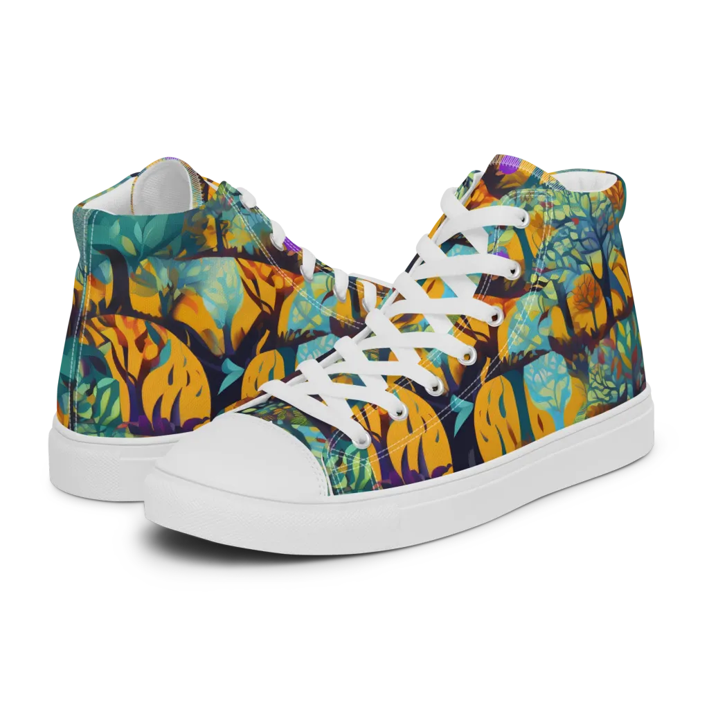 Saffron Canopy on Women's High Top Canvas Shoes — Left