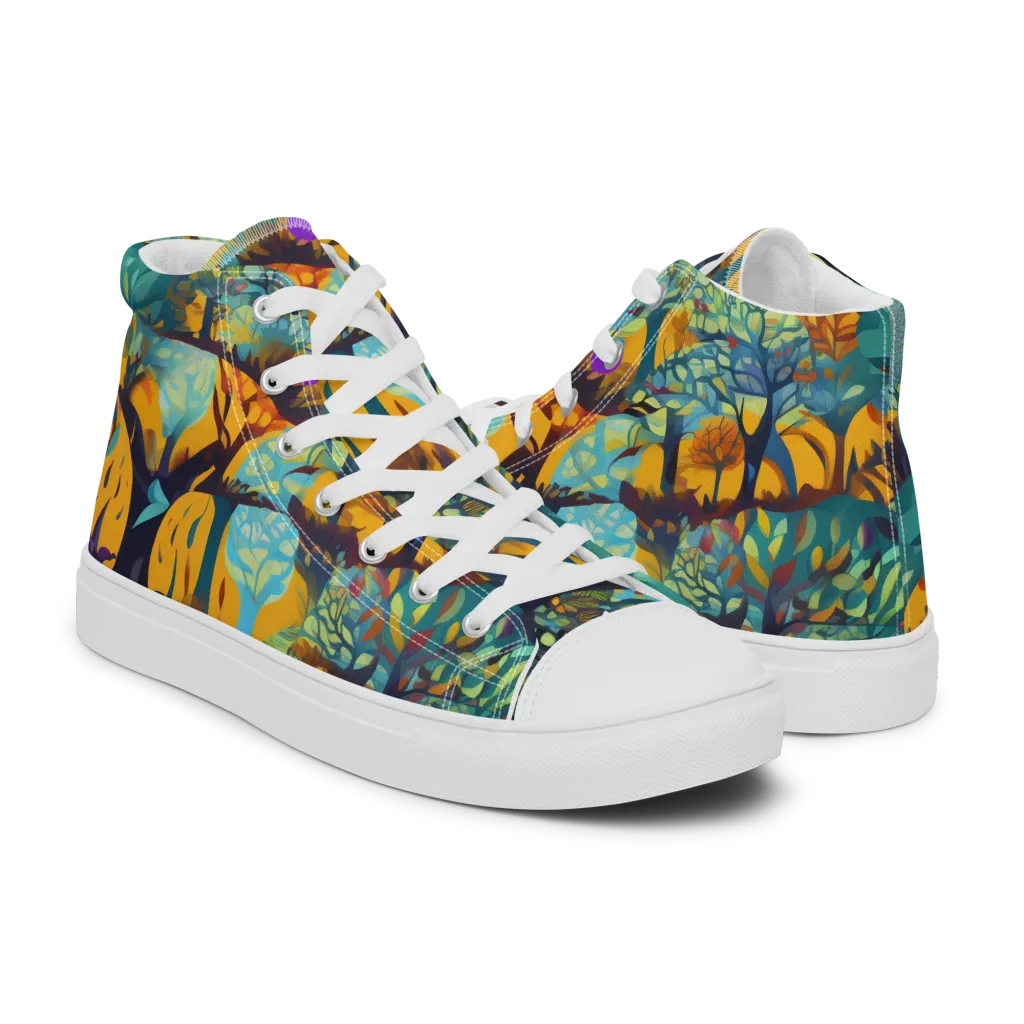 Saffron Canopy on Women's High Top Canvas Shoes — Right