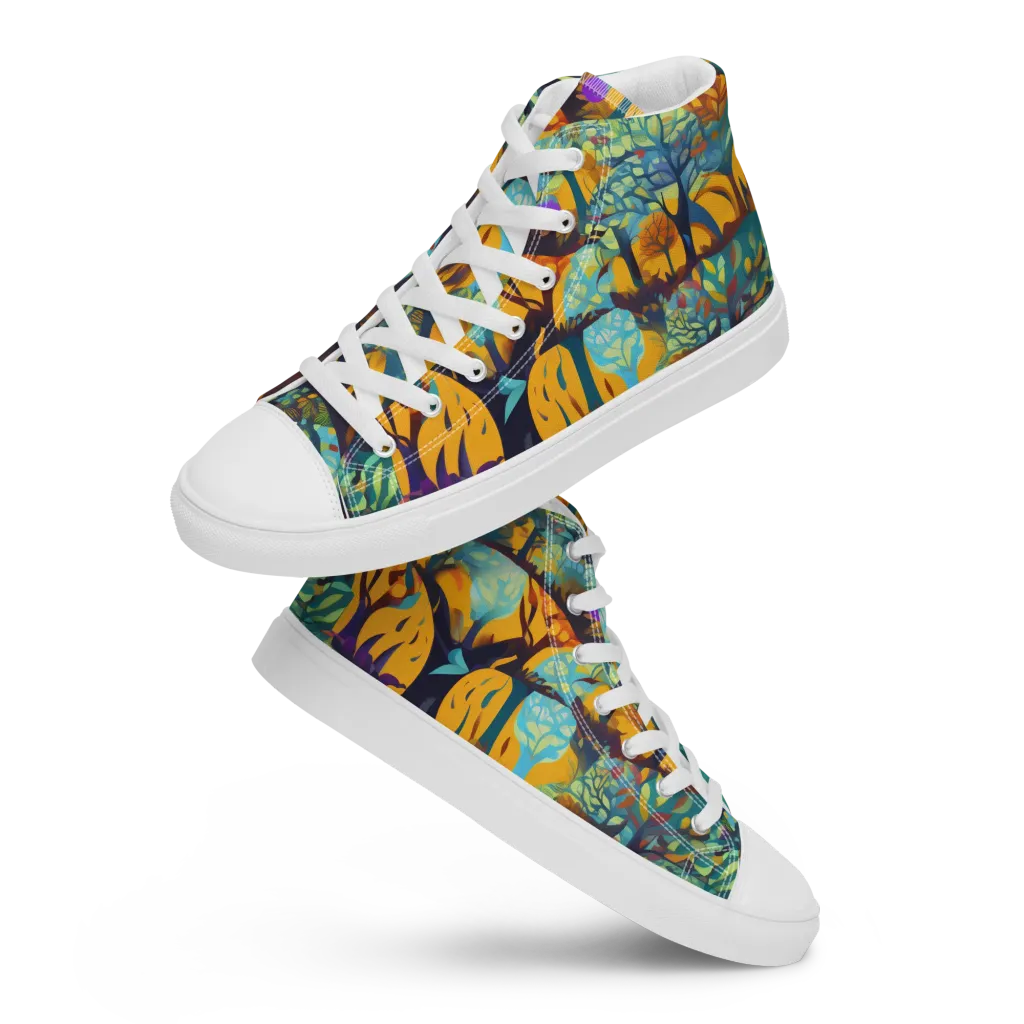 Saffron Canopy on Women's High Top Canvas Shoes — Front