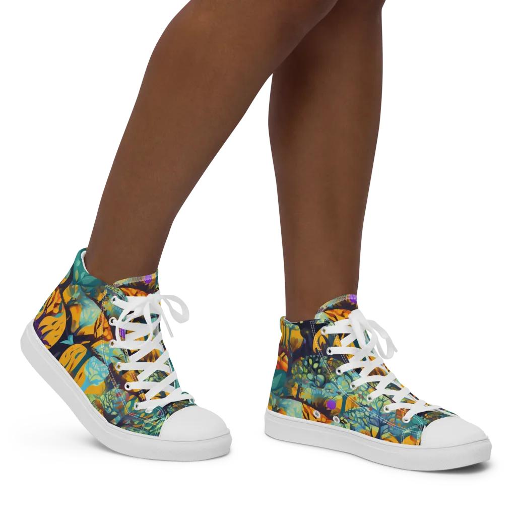 Saffron Canopy on Women's High Top Canvas Shoes — Right