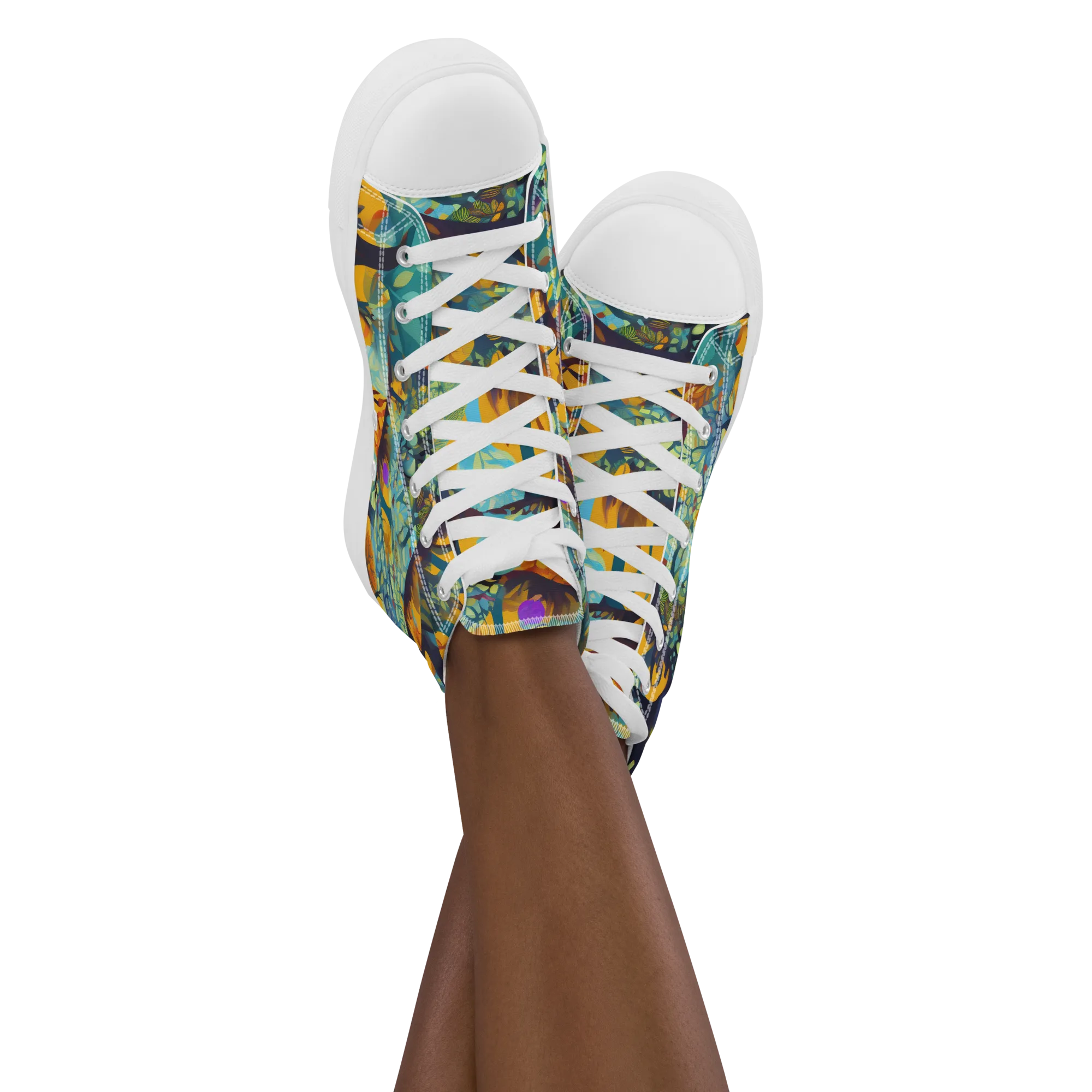 Saffron Canopy on Women's High Top Canvas Shoes — Front