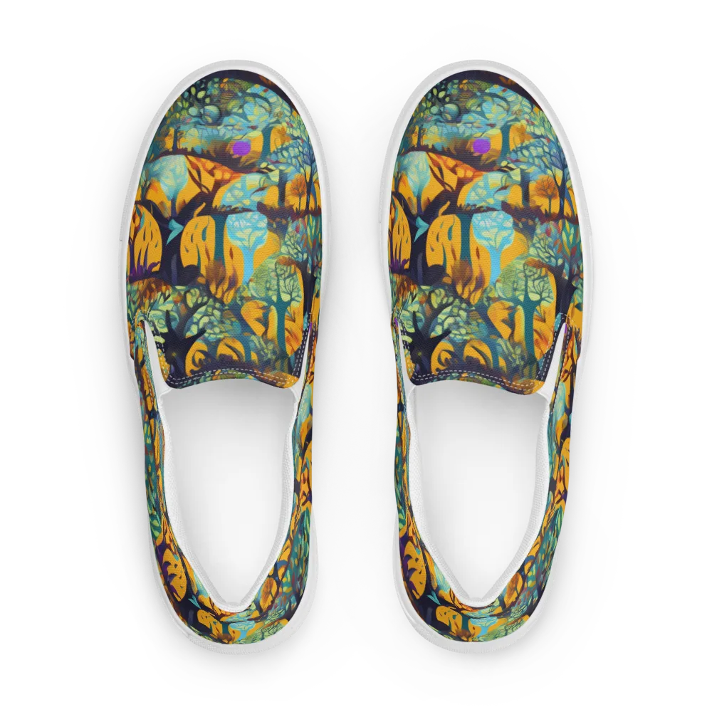 Saffron Canopy on Men's Slip-On Canvas Shoes — Front