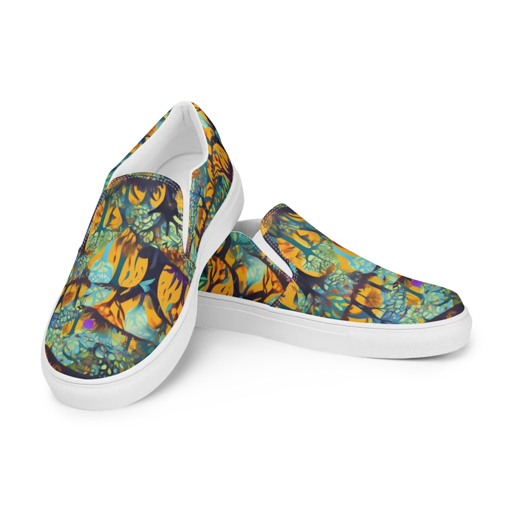 Saffron Canopy on Men's Slip-On Canvas Shoes — Left Front