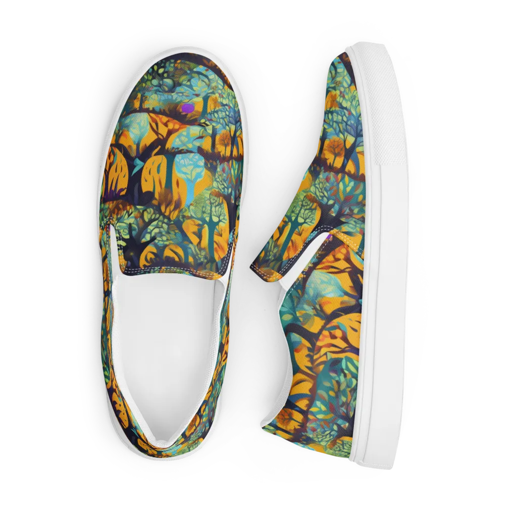 Saffron Canopy on Men's Slip-On Canvas Shoes — Front
