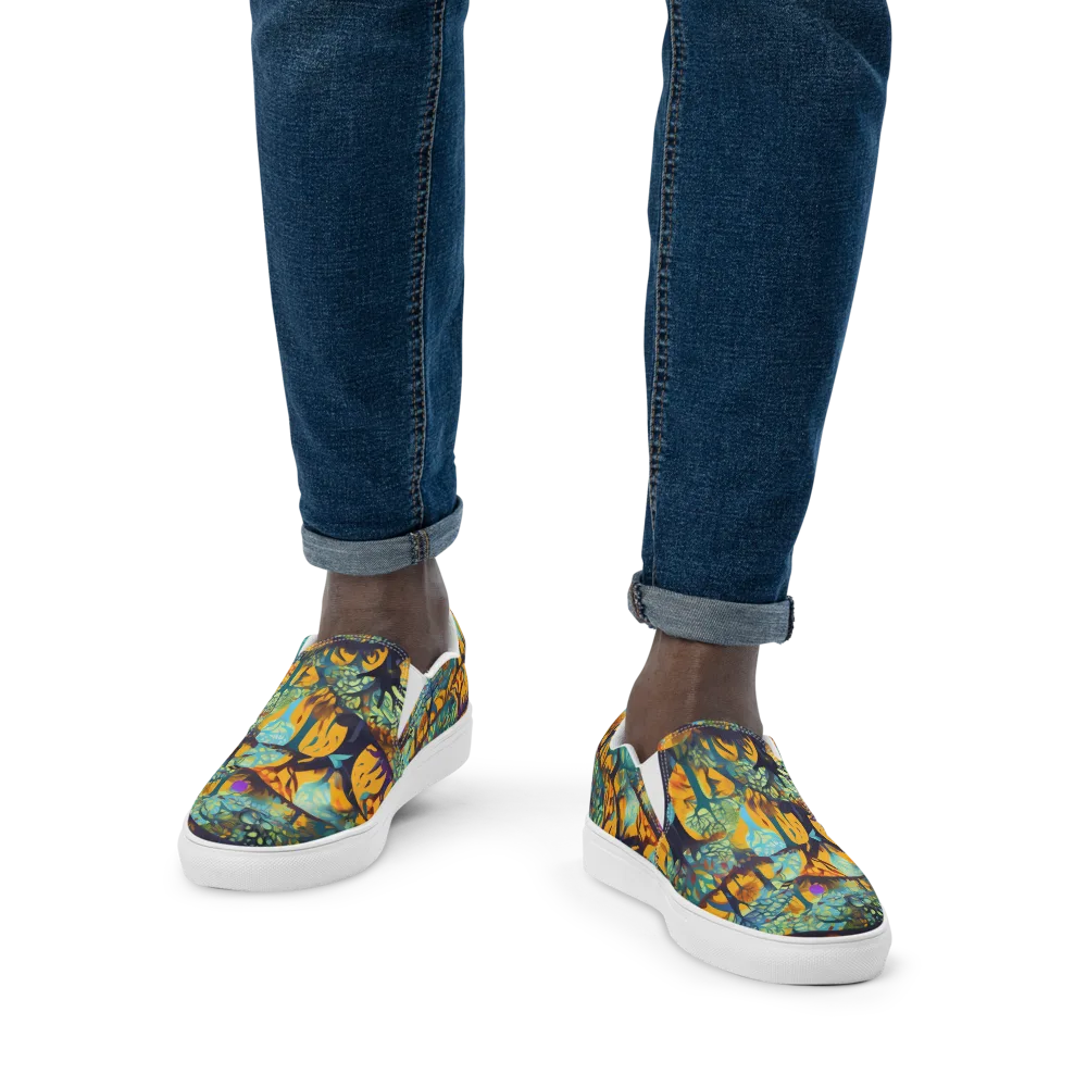 Saffron Canopy on Men's Slip-On Canvas Shoes — Front