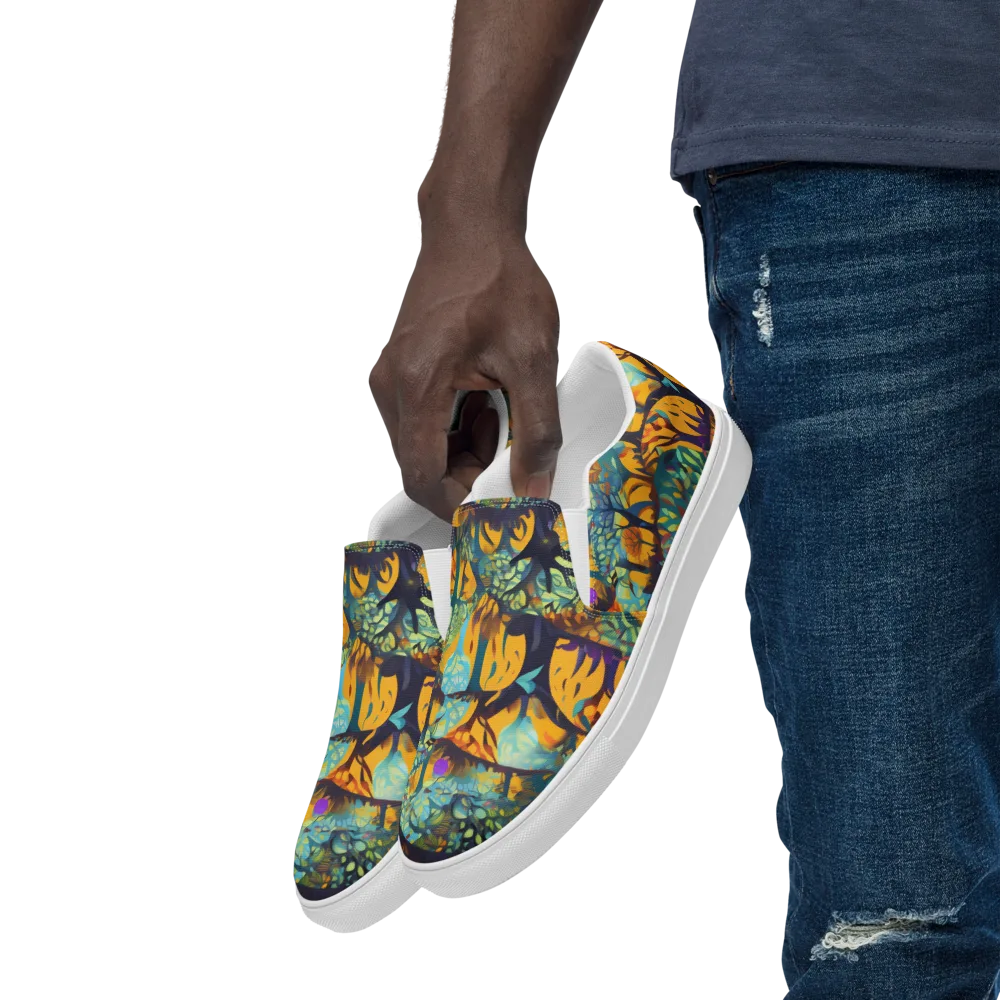 Saffron Canopy on Men's Slip-On Canvas Shoes — Left Front