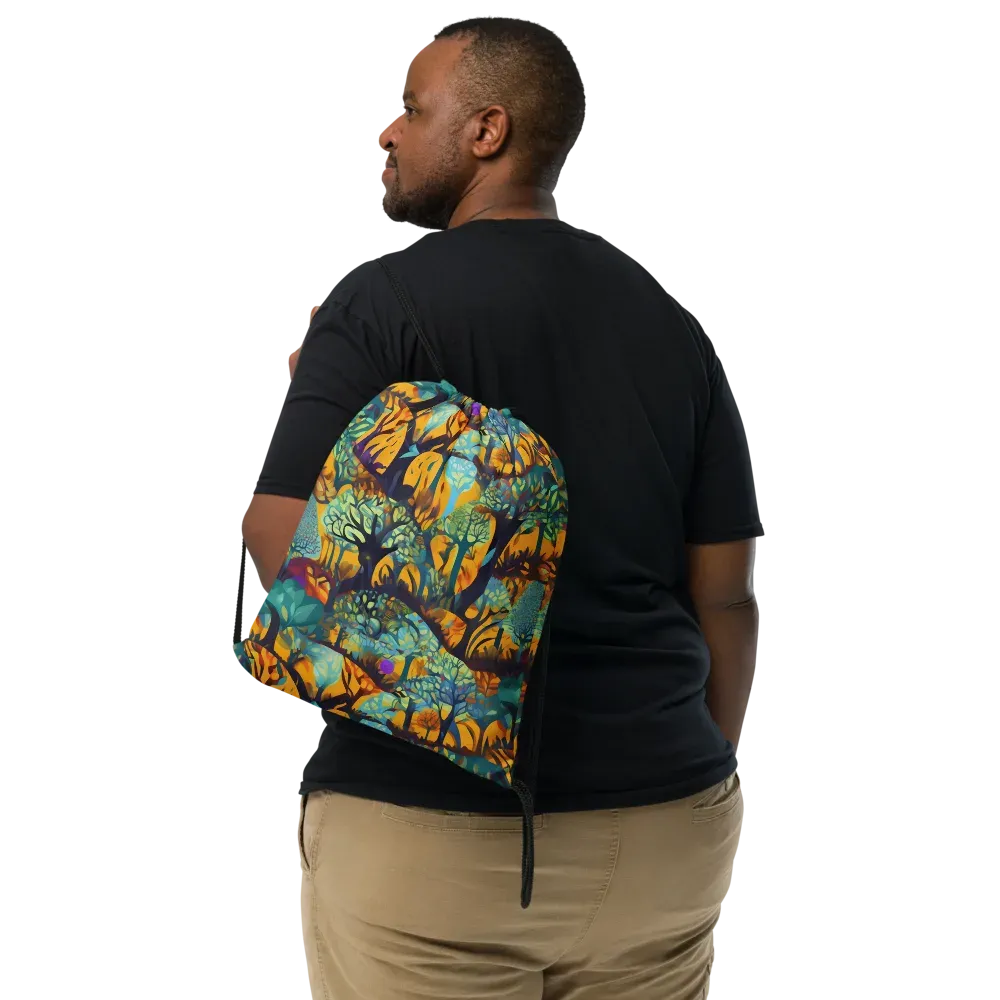 Saffron Canopy on Drawstring Bag — Front