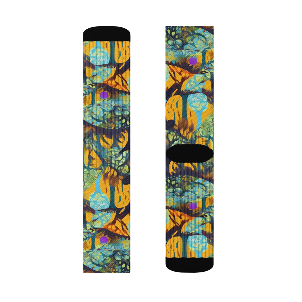 Saffron Canopy on Socks — Left Sock