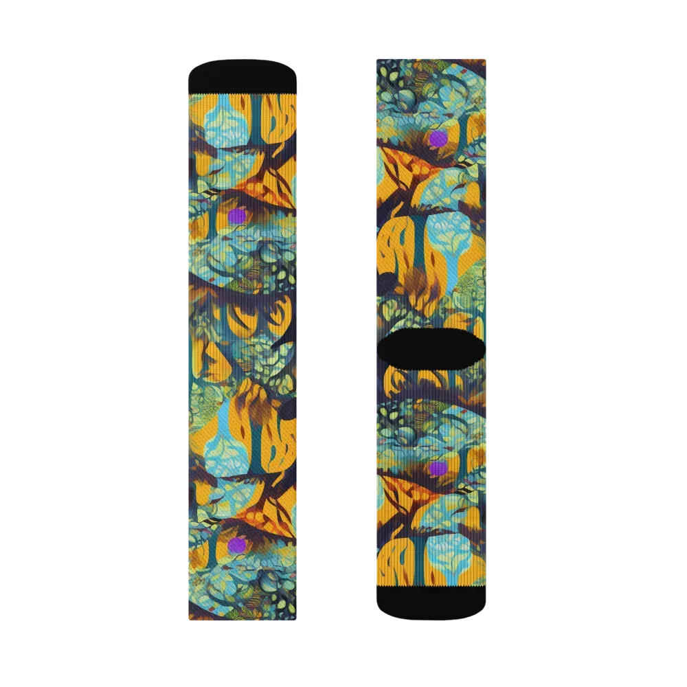 Saffron Canopy on Socks — Right Sock
