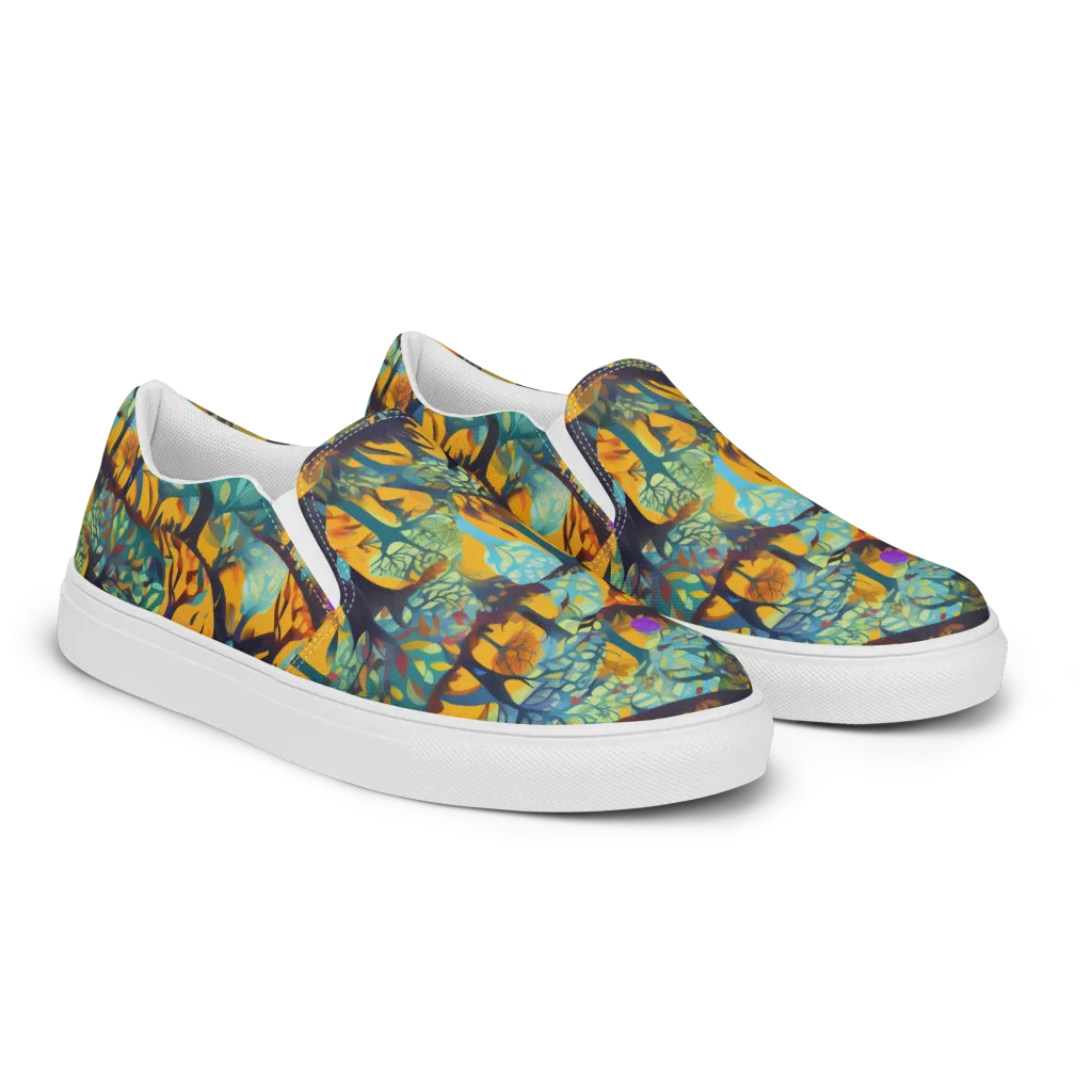 Saffron Canopy on Women's Slip-On Canvas Shoes — Right Front