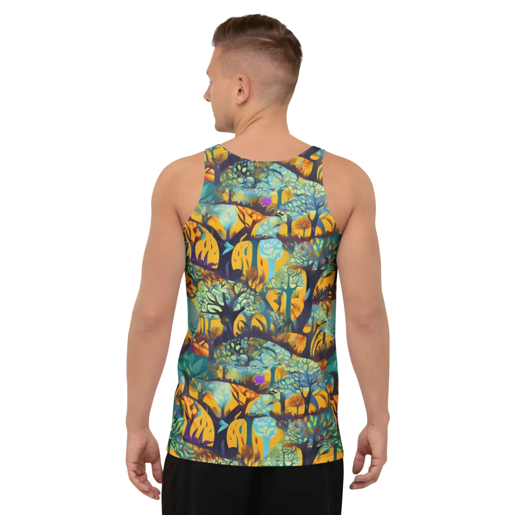 Saffron Canopy on Men's Tank Top — Back
