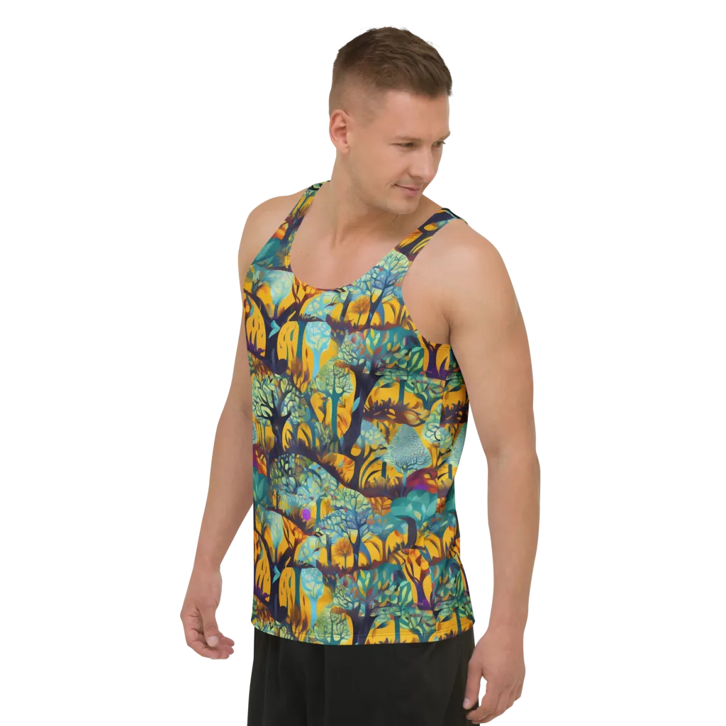 Saffron Canopy on Men's Tank Top — Left Front