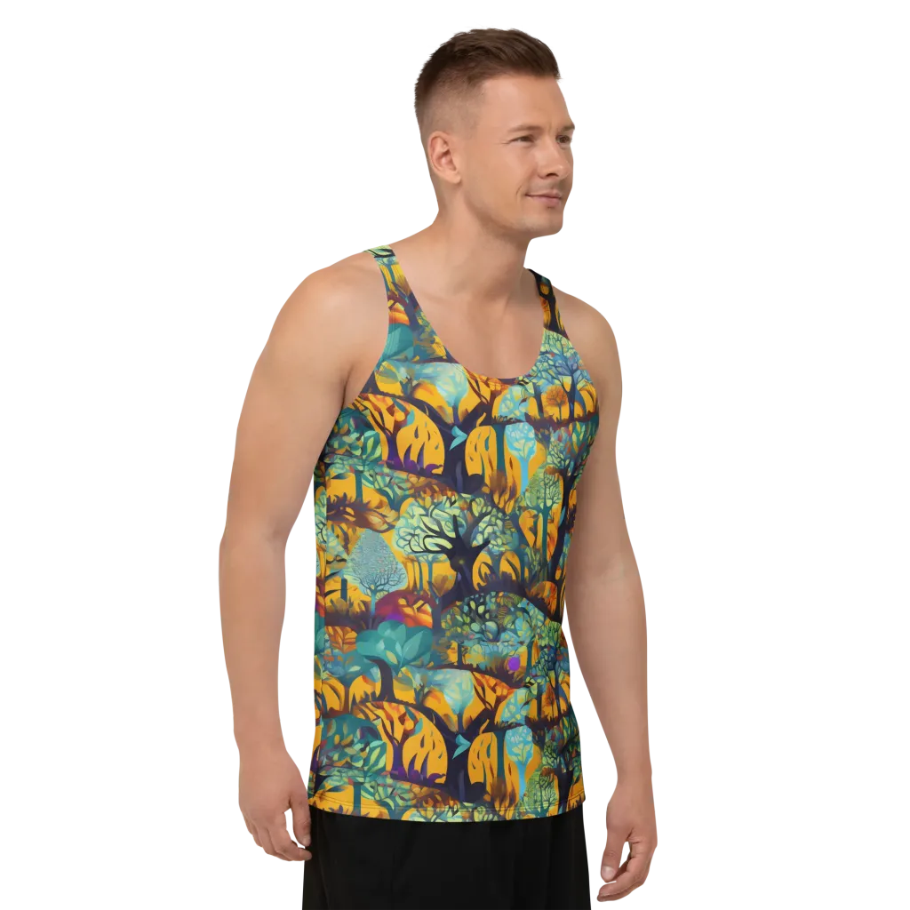 Saffron Canopy on Men's Tank Top — Right Front