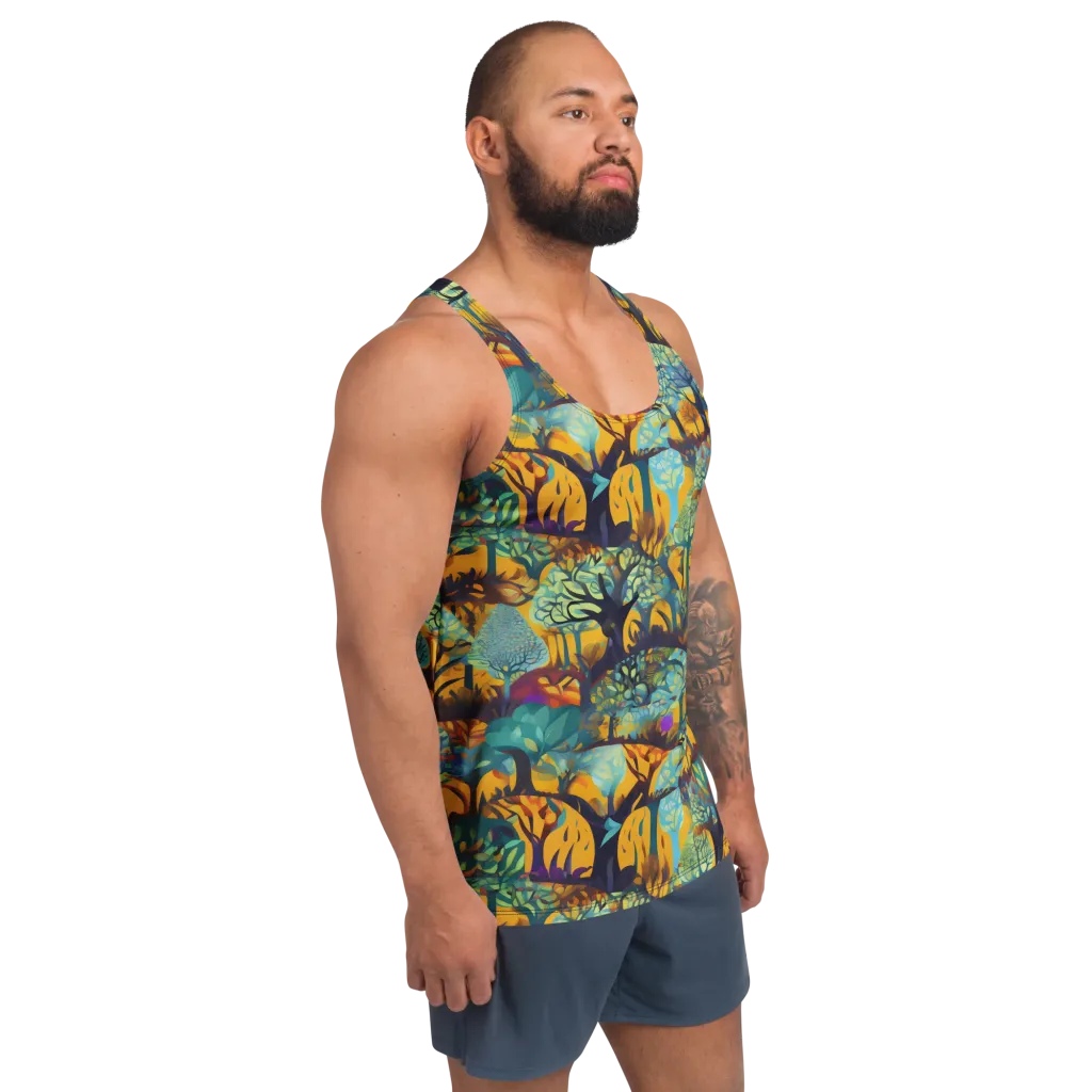 Saffron Canopy on Men's Tank Top — Right Front