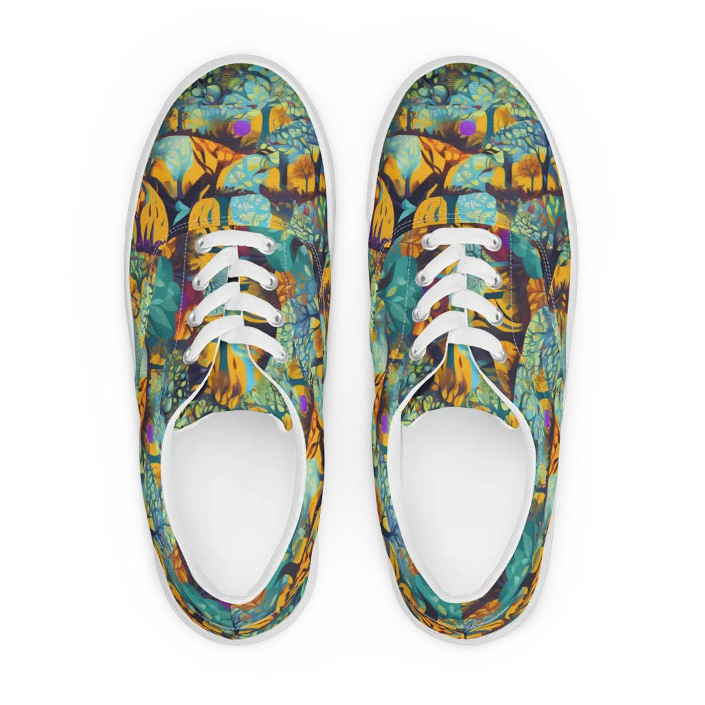Saffron Canopy on Men's Lace-Up Canvas Shoes — Front