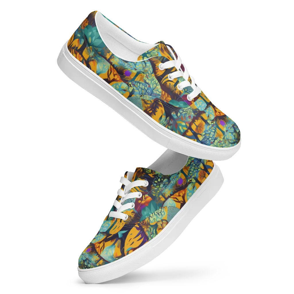 Saffron Canopy on Men's Lace-Up Canvas Shoes — Front