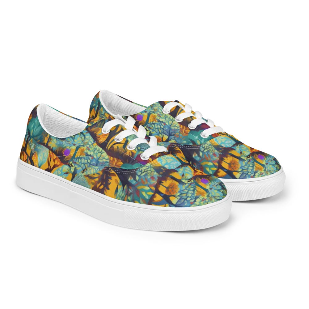 Saffron Canopy on Men's Lace-Up Canvas Shoes — Right Front