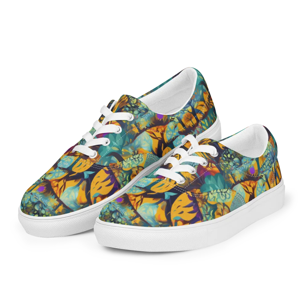 Saffron Canopy on Men's Lace-Up Canvas Shoes — Left Front