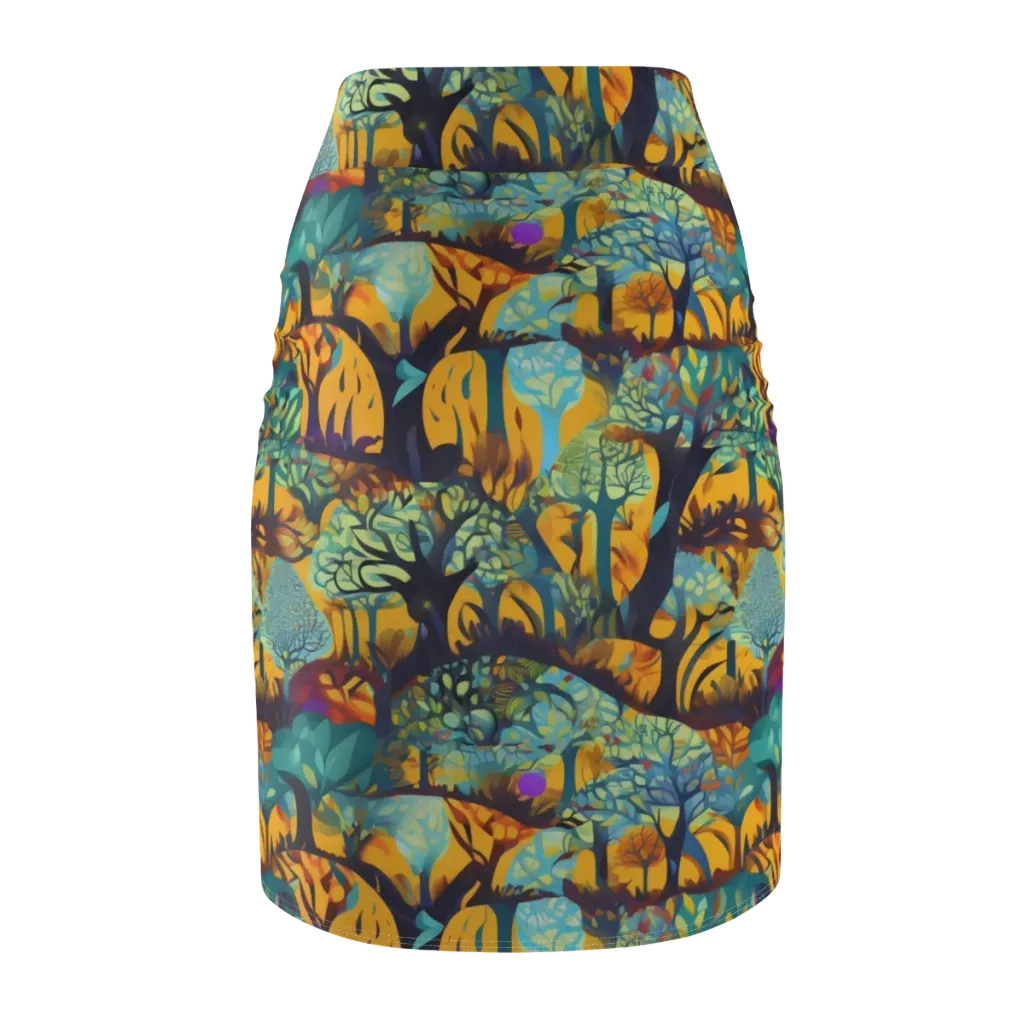 Saffron Canopy on Pencil Skirt — Back