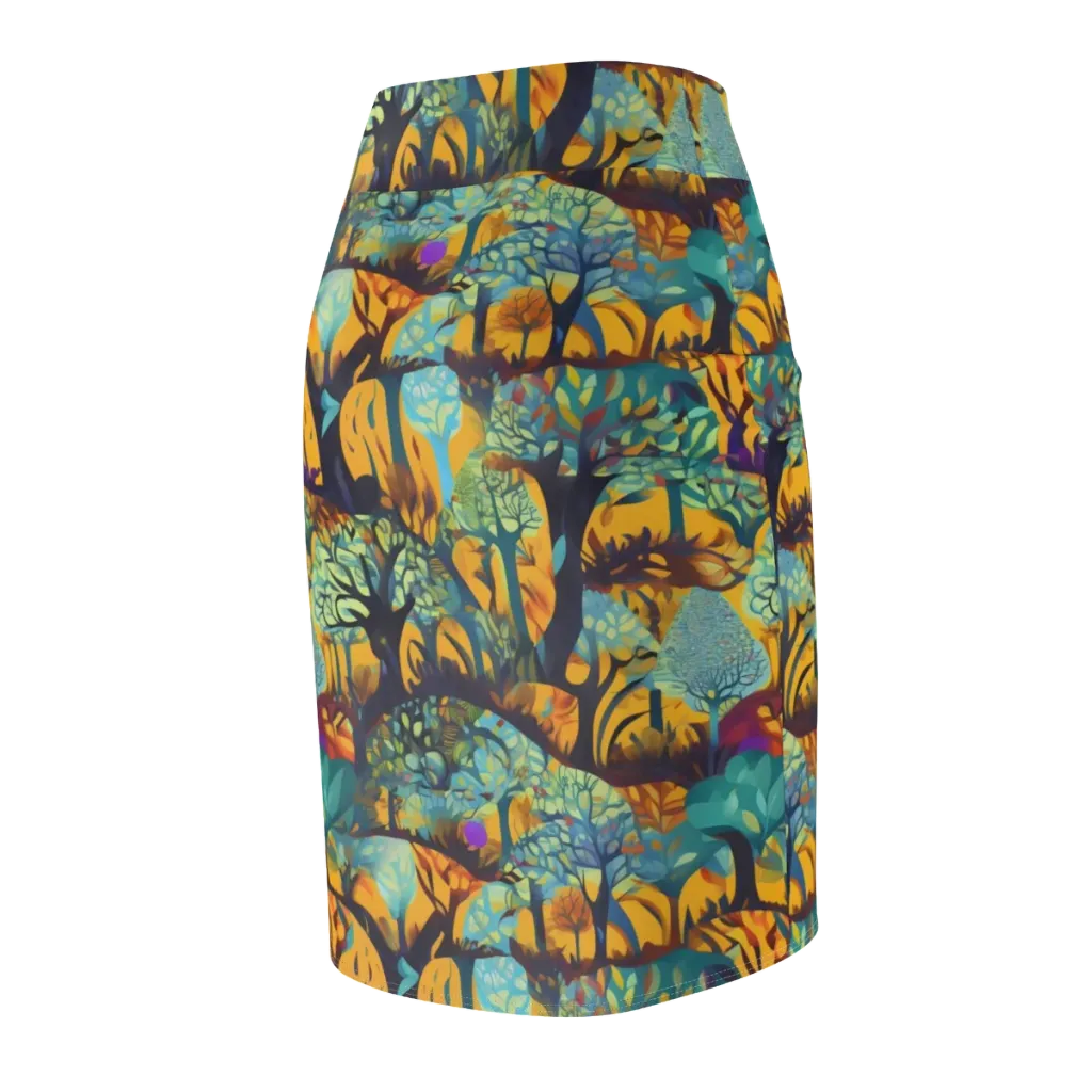 Saffron Canopy on Pencil Skirt — Back Side