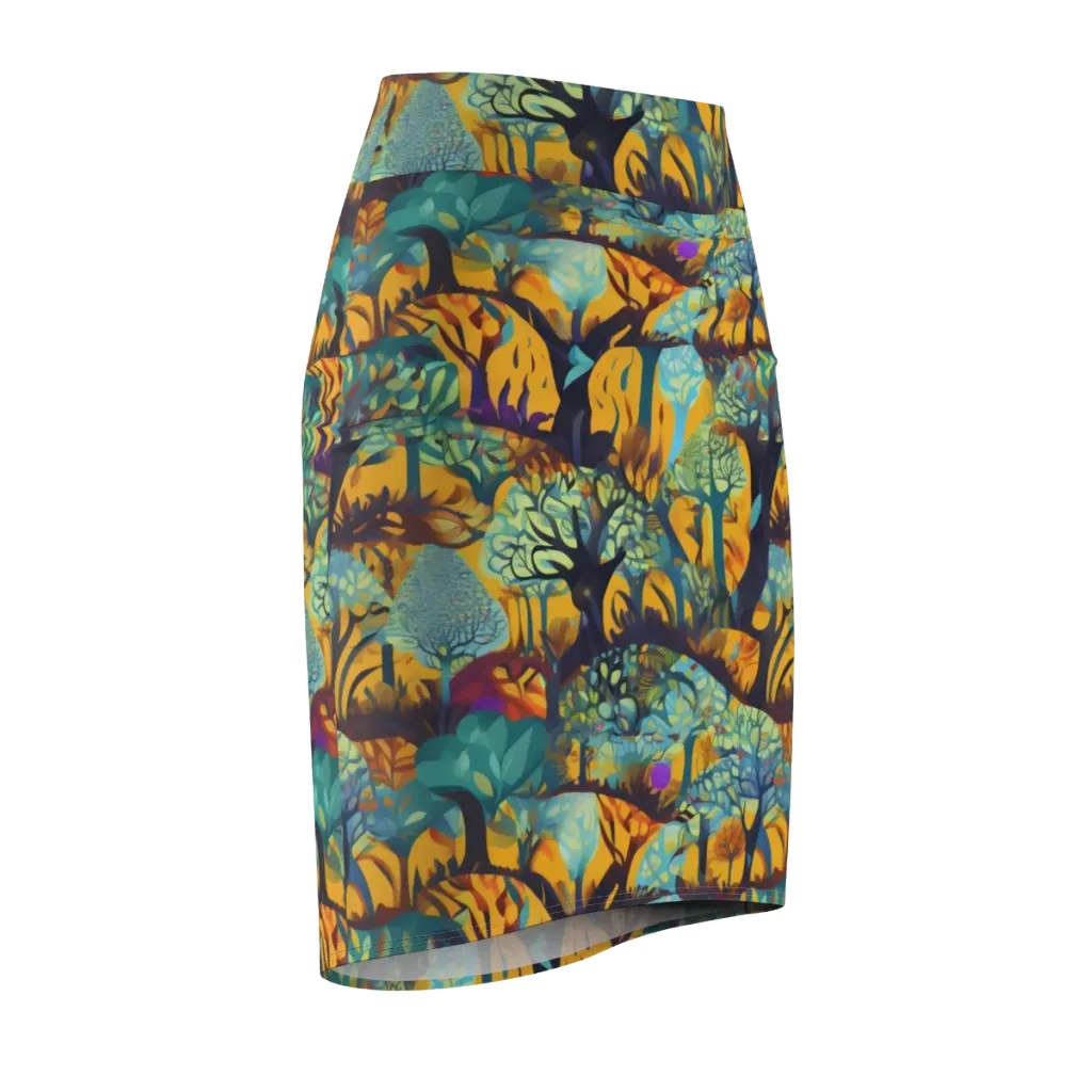 Saffron Canopy on Pencil Skirt — Front Side