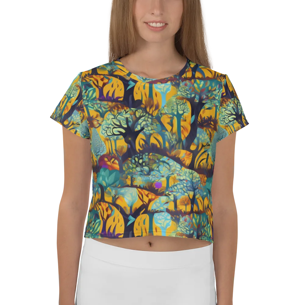 Saffron Canopy on Crop Tee — Front