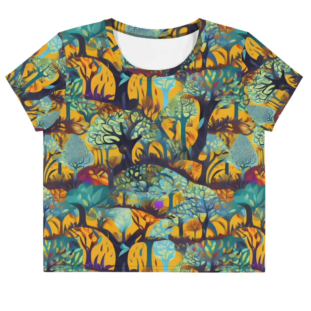 Saffron Canopy on Crop Tee — Front