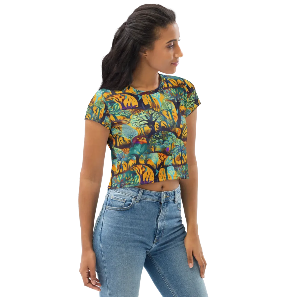 Saffron Canopy on Crop Tee — Right Front