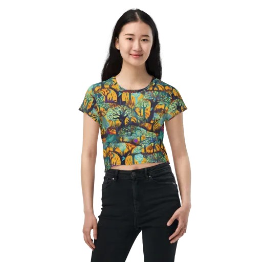Saffron Canopy on a Crop Tee