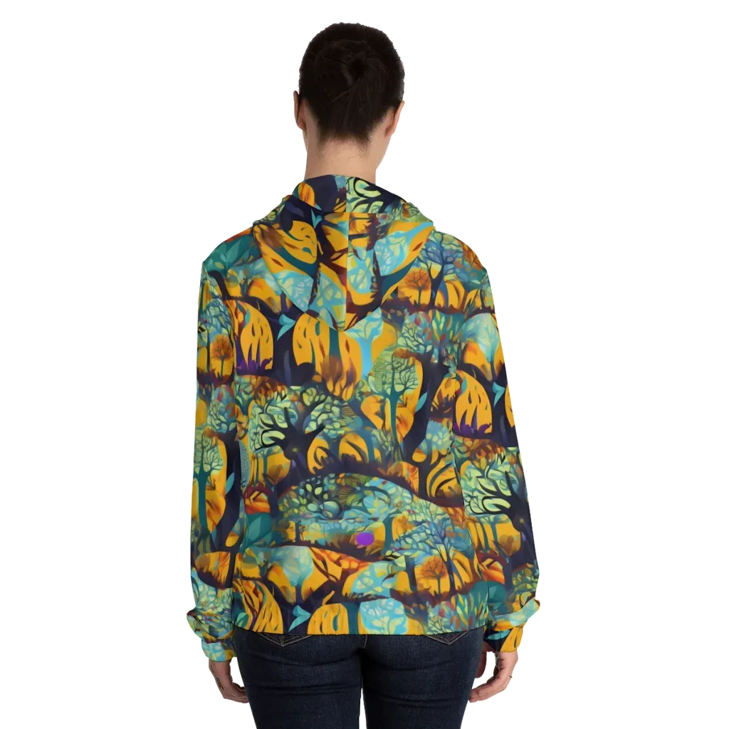 Saffron Canopy on Women's Full-Zip Hoodie — Back On Person