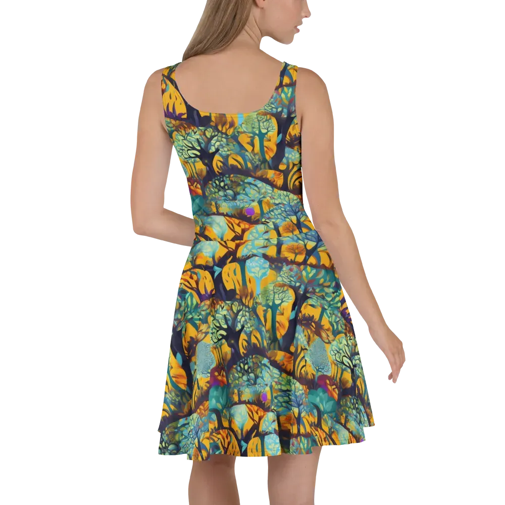 Saffron Canopy on Skater Dress — Back