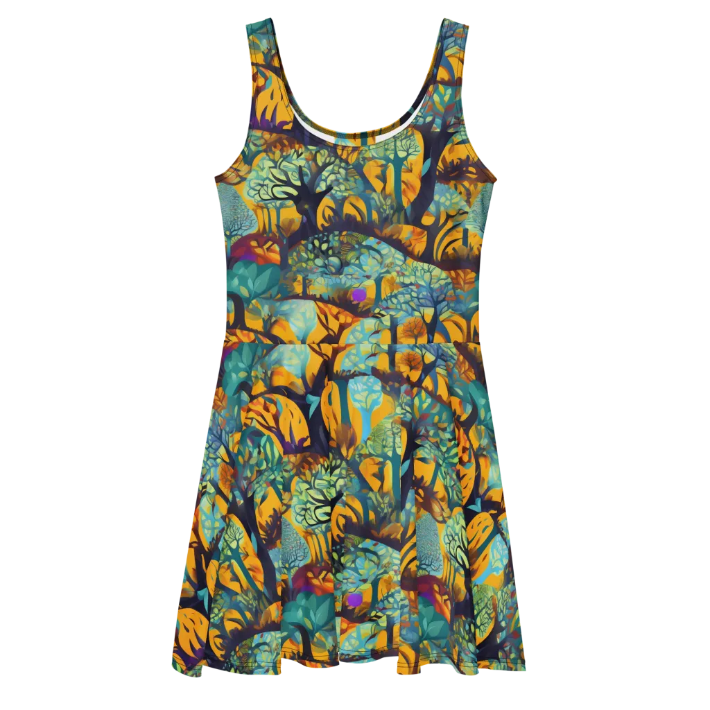 Saffron Canopy on Skater Dress — Front