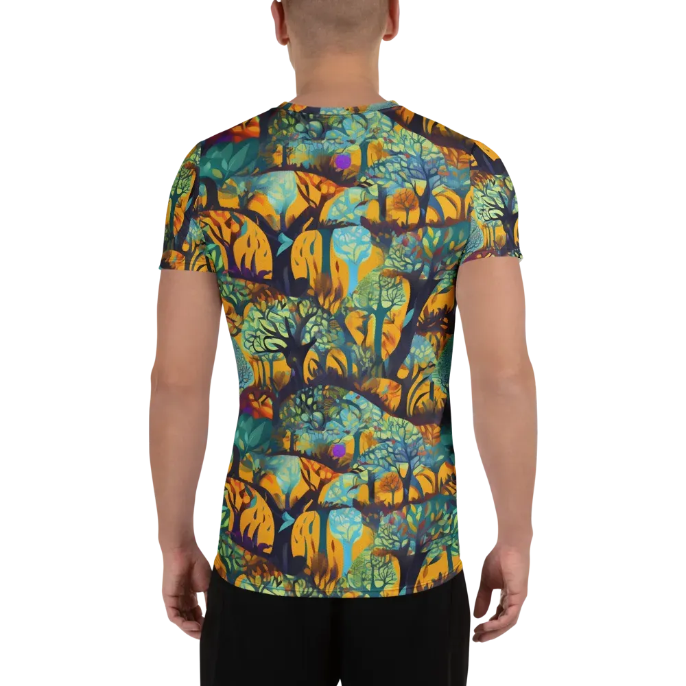 Saffron Canopy on Men's Athletic T-Shirt — Back