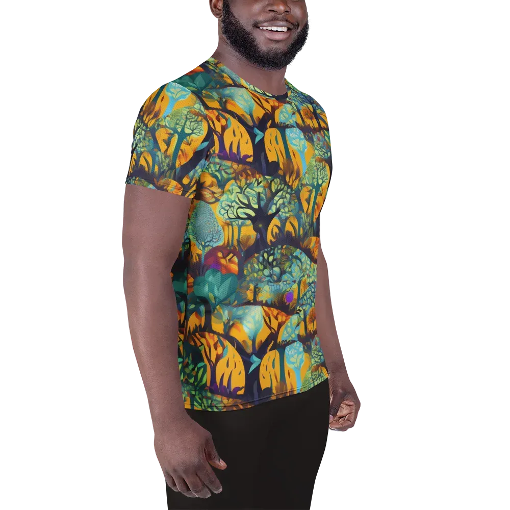 Saffron Canopy on Men's Athletic T-Shirt — Right